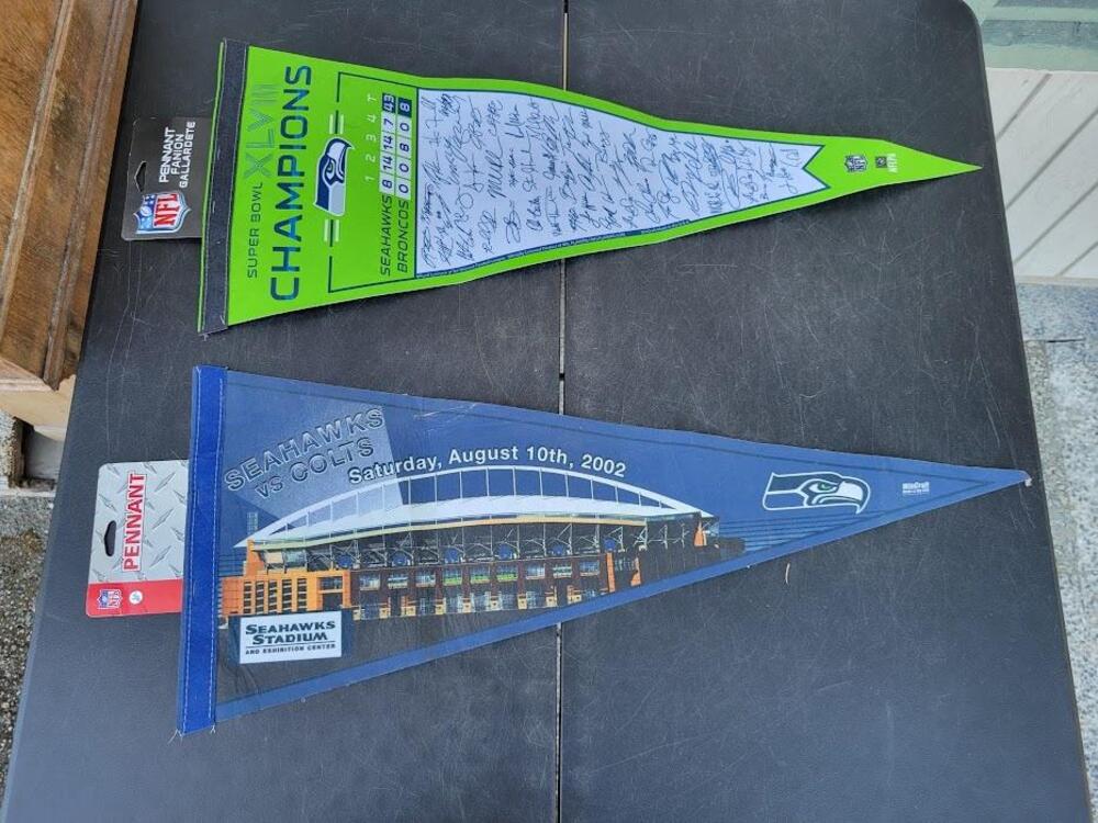 Seattle Seahawks Pennant One Size Blue Green NFL Football NFL Set Of 2
